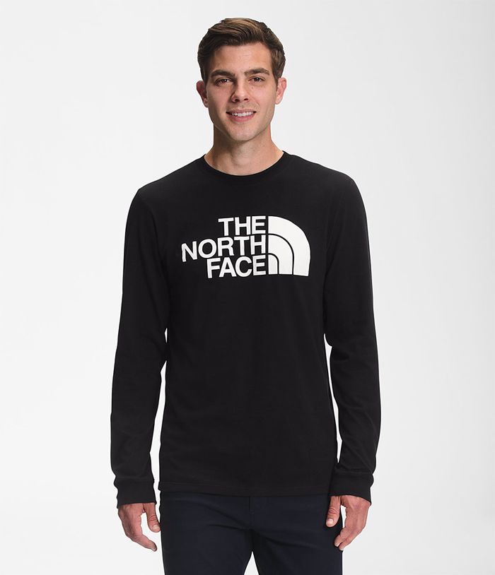 Camiseta The North Face Hombre Manga Larga Half Dome - Colombia DNLVGW084 - Negras